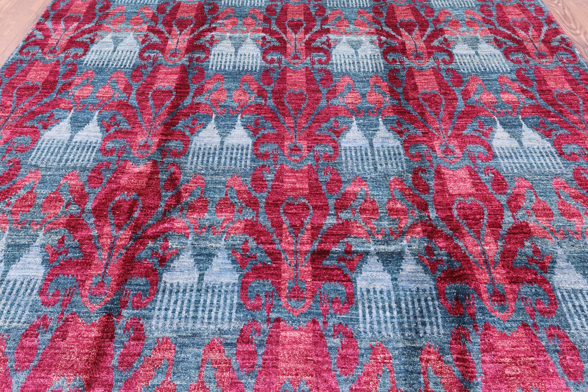 Ikat Hand Knotted Area Rug - 7' 10" X 9' 10" - Golden Nile