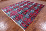 Ikat Hand Knotted Area Rug - 7' 10" X 9' 10" - Golden Nile