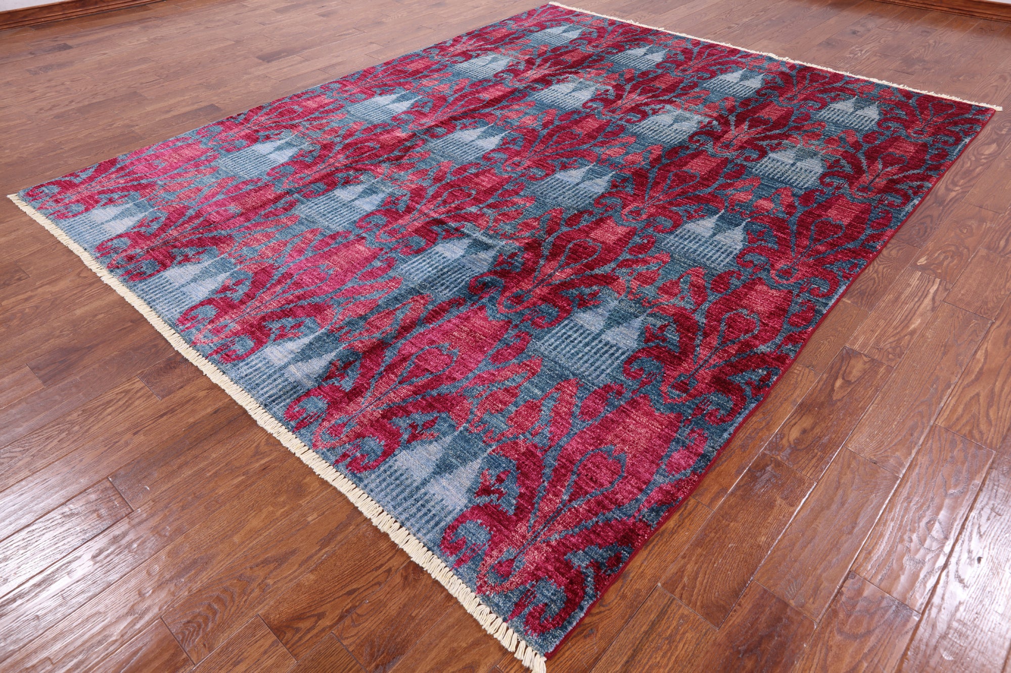 Ikat Hand Knotted Area Rug - 7' 10" X 9' 10" - Golden Nile