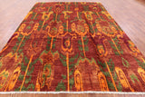 Ikat Handmade Wool Rug - 8' 10" X 12' 3" - Golden Nile