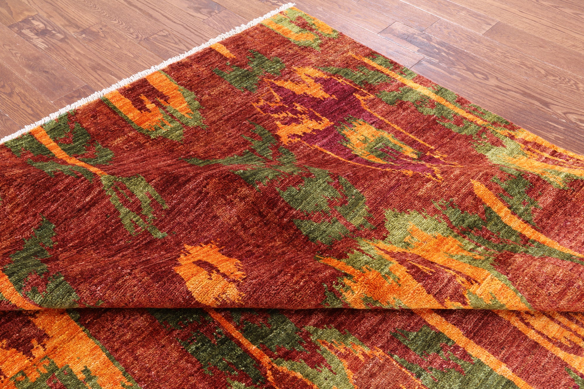 Ikat Handmade Wool Rug - 8' 10" X 12' 3" - Golden Nile