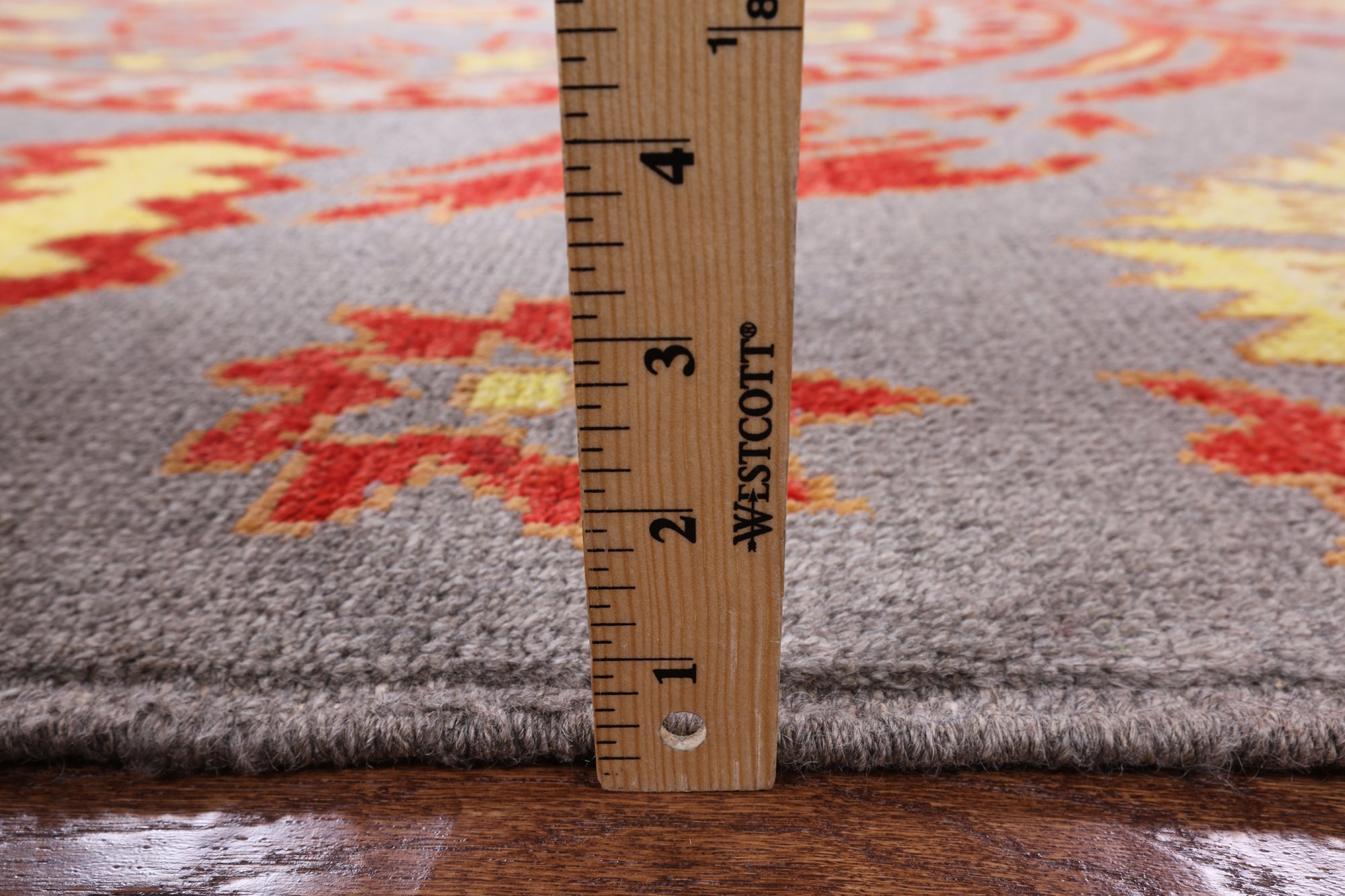 Grey Ikat Handmade Wool Area Rug - 7' 10" X 9' 10" - Golden Nile
