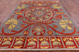 Grey Ikat Handmade Wool Area Rug - 7' 10" X 9' 10" - Golden Nile