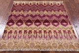 Square Ikat Hand Knotted Wool Area Rug - 4' 2" X 4' 2" - Golden Nile