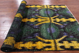 Ikat Hand Knotted Wool Rug - 6' 1" X 11' 8" - Golden Nile