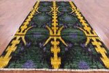 Ikat Hand Knotted Wool Rug - 6' 1" X 11' 8" - Golden Nile