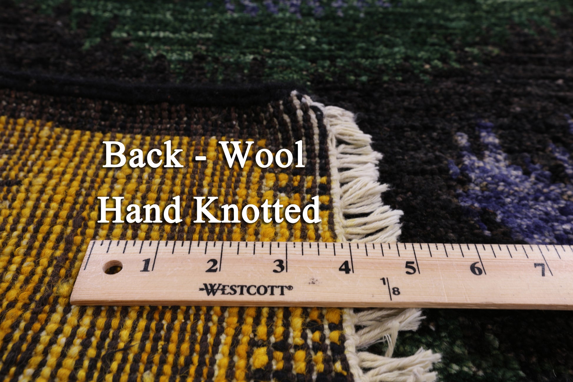 Ikat Hand Knotted Wool Rug - 6' 1" X 11' 8" - Golden Nile