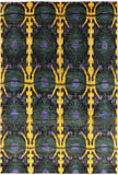 Ikat Hand Knotted Wool Area Rug - 10' 1" X 14' 8" - Golden Nile