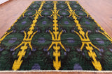 Ikat Hand Knotted Wool Area Rug - 10' 1" X 14' 8" - Golden Nile