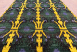 Ikat Hand Knotted Wool Area Rug - 10' 1" X 14' 8" - Golden Nile