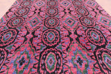 Pink Ikat Hand Knotted Wool Rug - 10' 0" X 13' 10" - Golden Nile