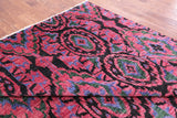 Pink Ikat Hand Knotted Wool Rug - 10' 0" X 13' 10" - Golden Nile