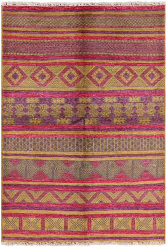 Tribal Moroccan Hand Knotted Rug - 6' 4