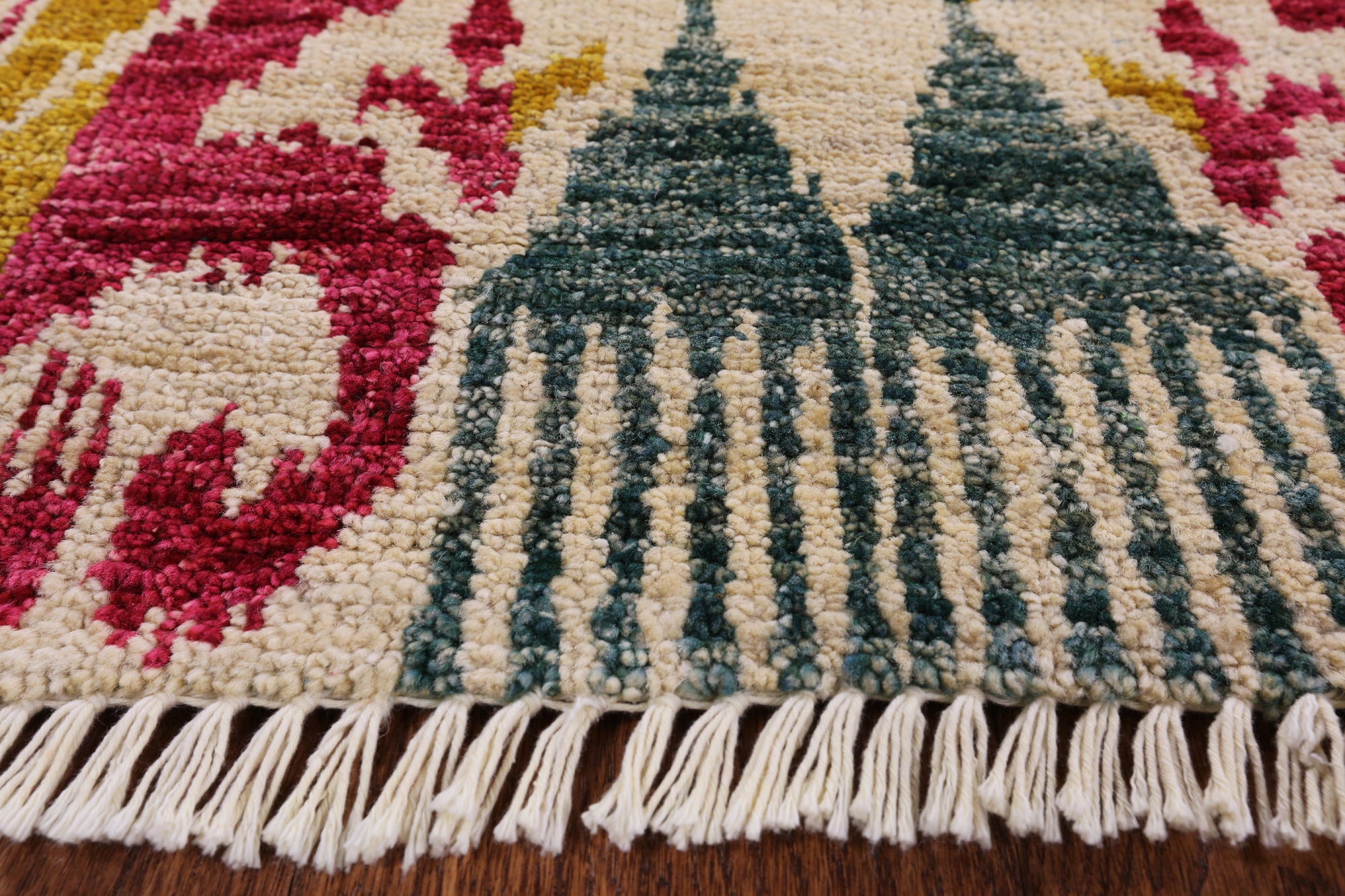 Square Ikat Handmade Wool Area Rug - 8' 9" X 8' 10" - Golden Nile