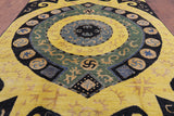 Ikat Hand Knotted Wool Area Rug - 9' 3" X 11' 10" - Golden Nile