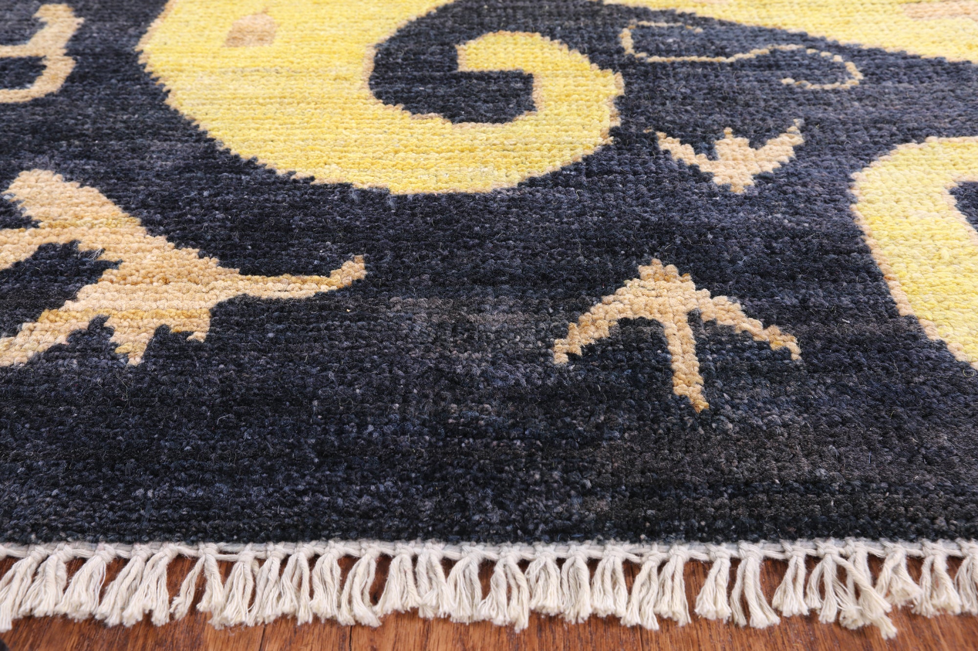 Ikat Hand Knotted Wool Area Rug - 9' 3" X 11' 10" - Golden Nile