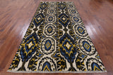 Ikat Hand Knotted Wool Area Rug - 6' 1" X 12' 1" - Golden Nile