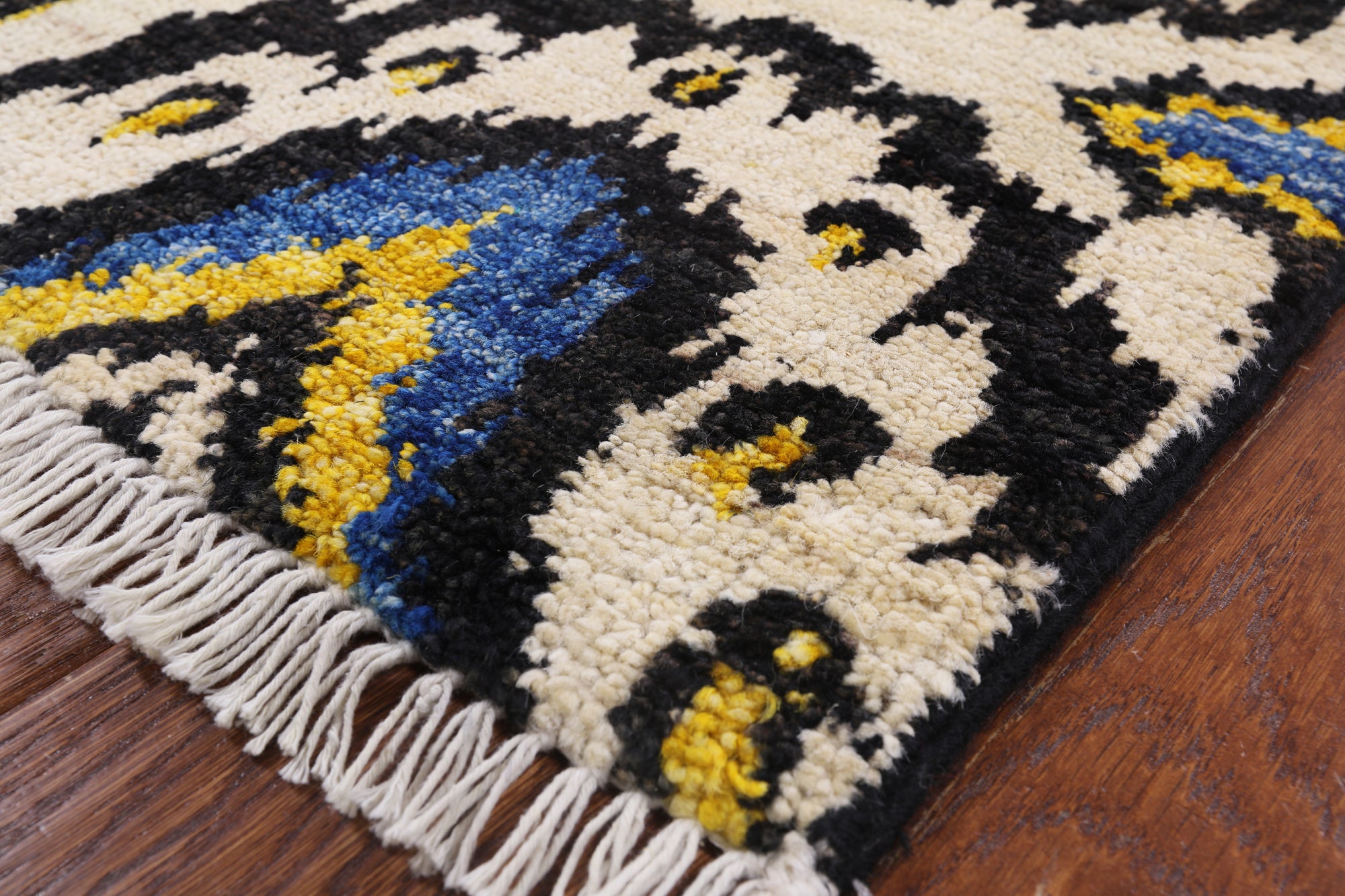 Ikat Hand Knotted Wool Area Rug - 6' 1" X 12' 1" - Golden Nile