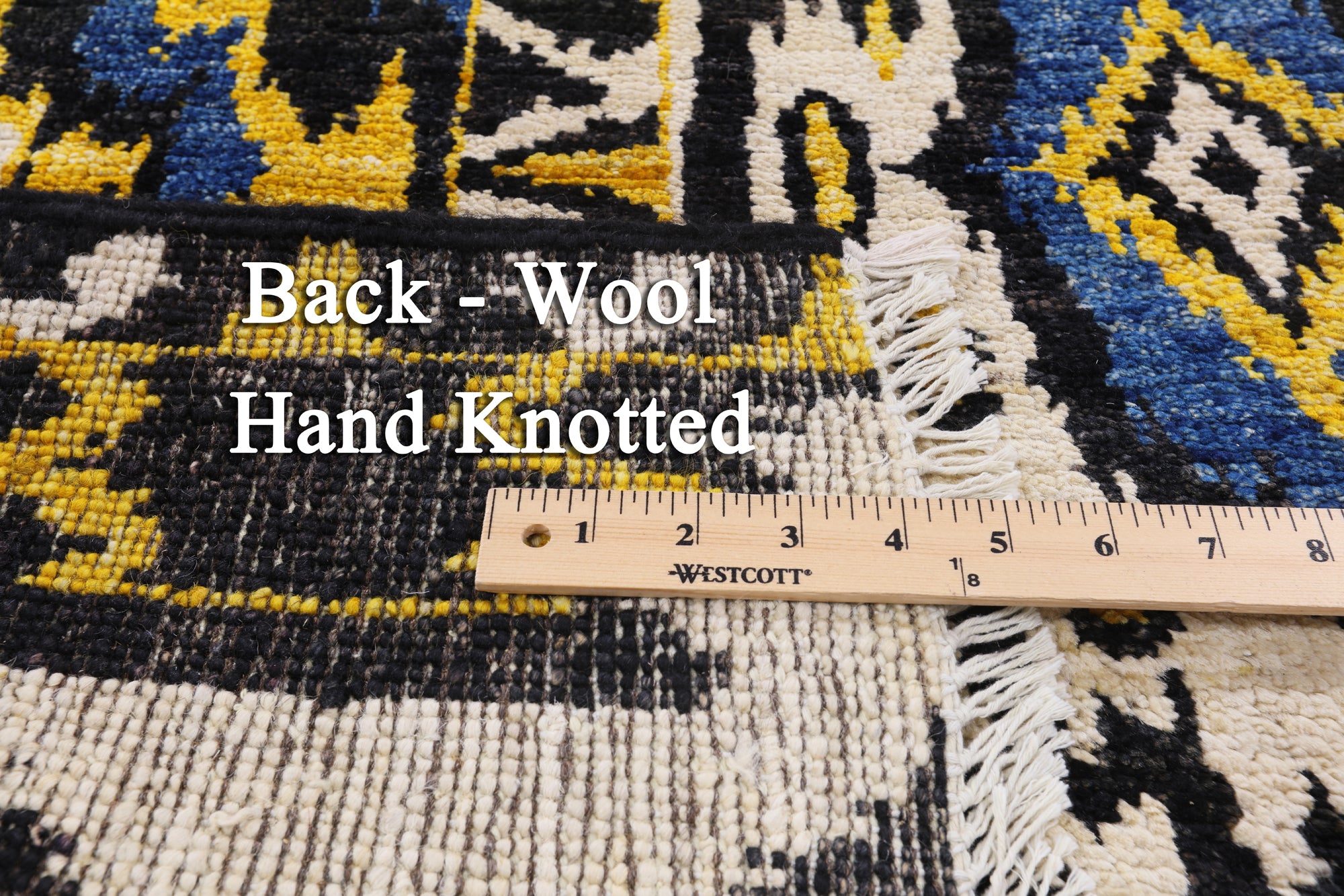 Ikat Hand Knotted Wool Area Rug - 6' 1" X 12' 1" - Golden Nile