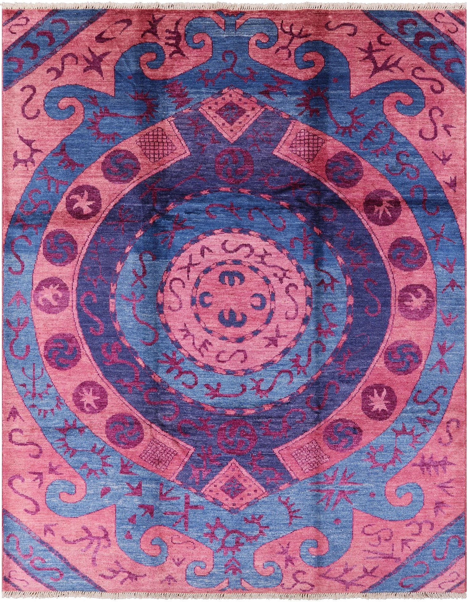 Ikat Handmade Wool Area Rug - 9' 5" X 12' 1" - Golden Nile