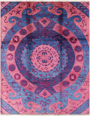 Ikat Handmade Wool Area Rug - 9' 5