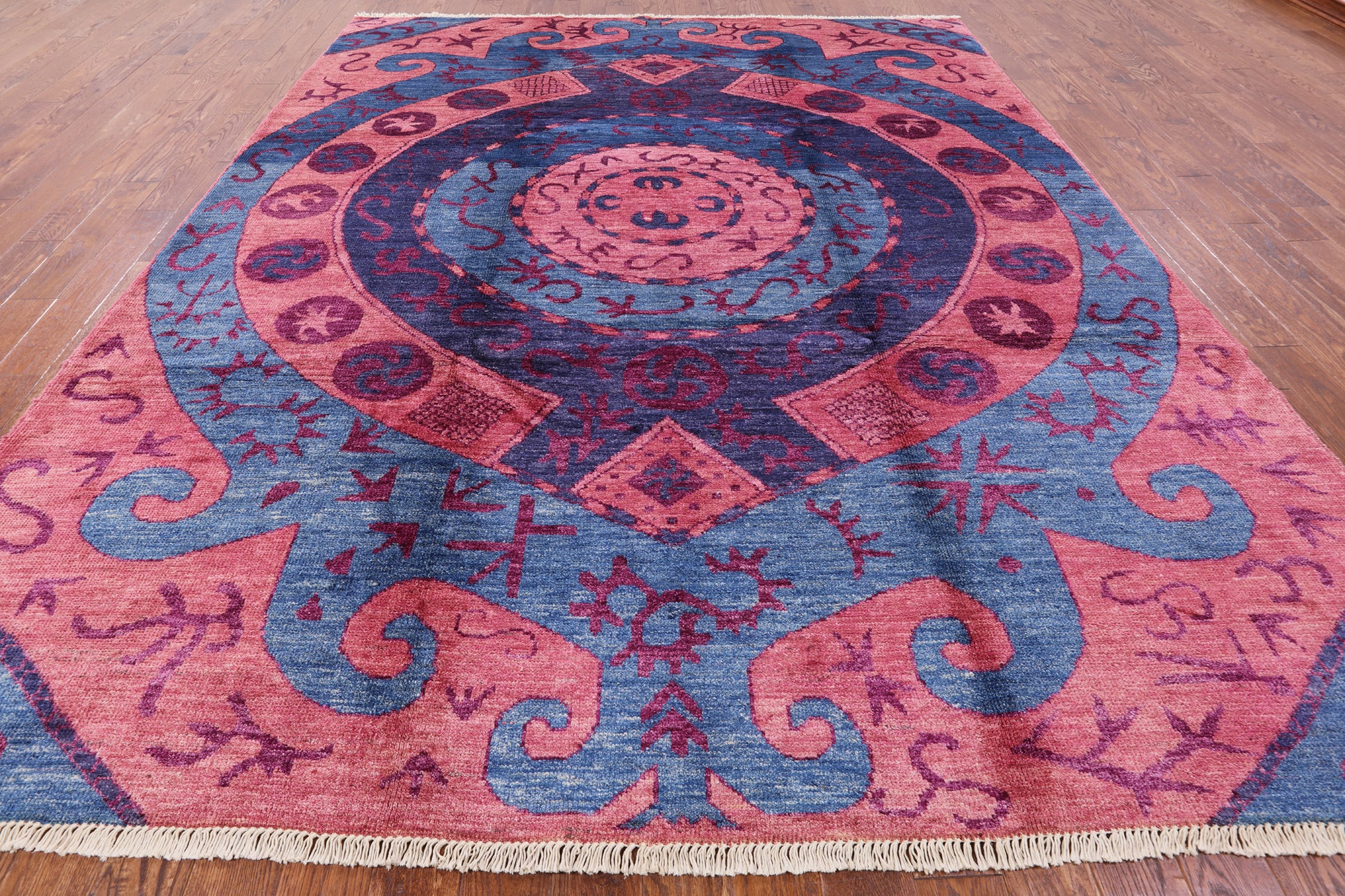 Ikat Handmade Wool Area Rug - 9' 5" X 12' 1" - Golden Nile
