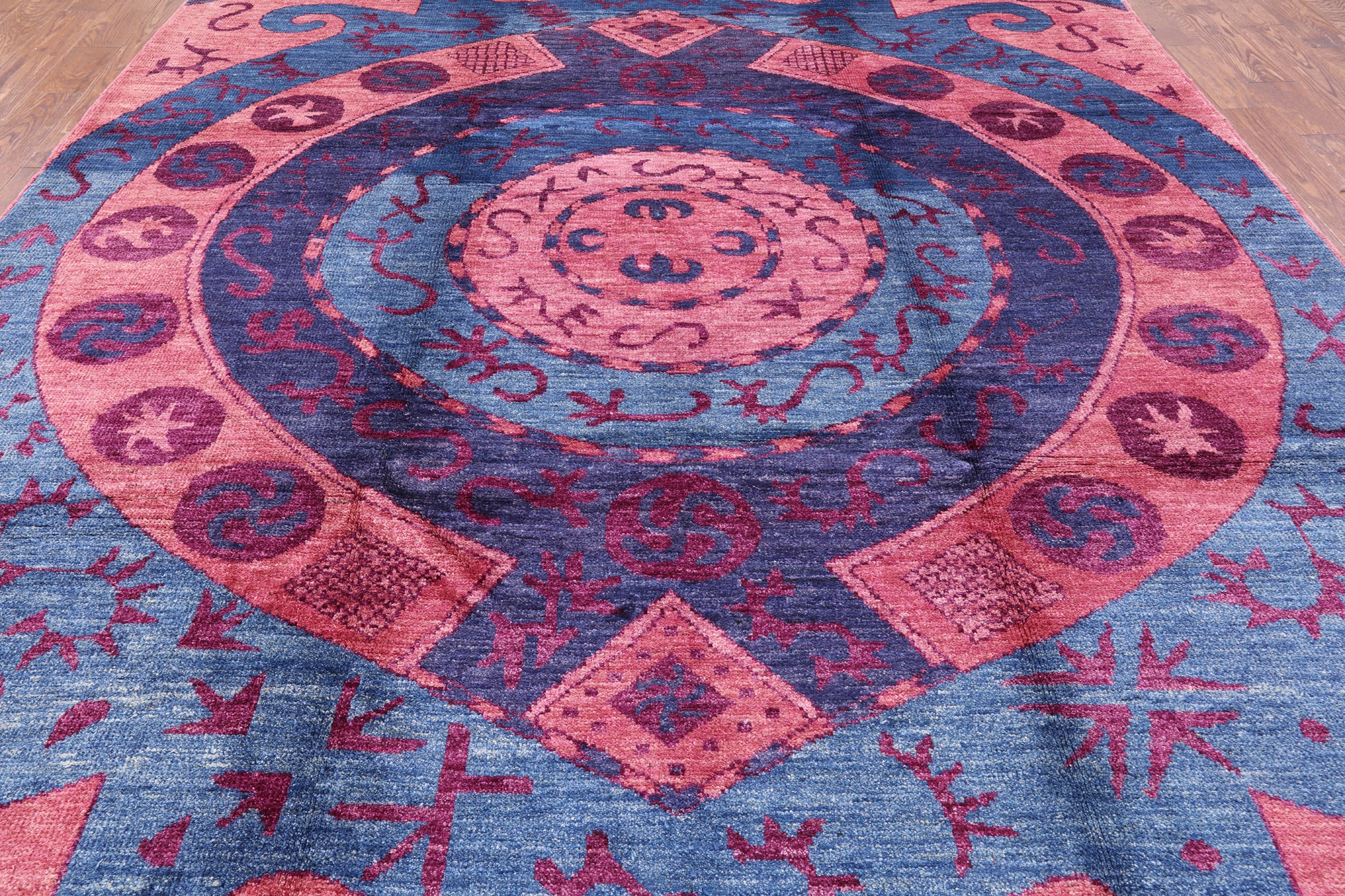 Ikat Handmade Wool Area Rug - 9' 5" X 12' 1" - Golden Nile