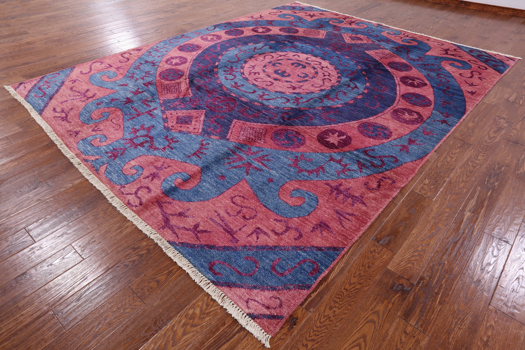 Ikat Handmade Wool Area Rug - 9' 5" X 12' 1" - Golden Nile