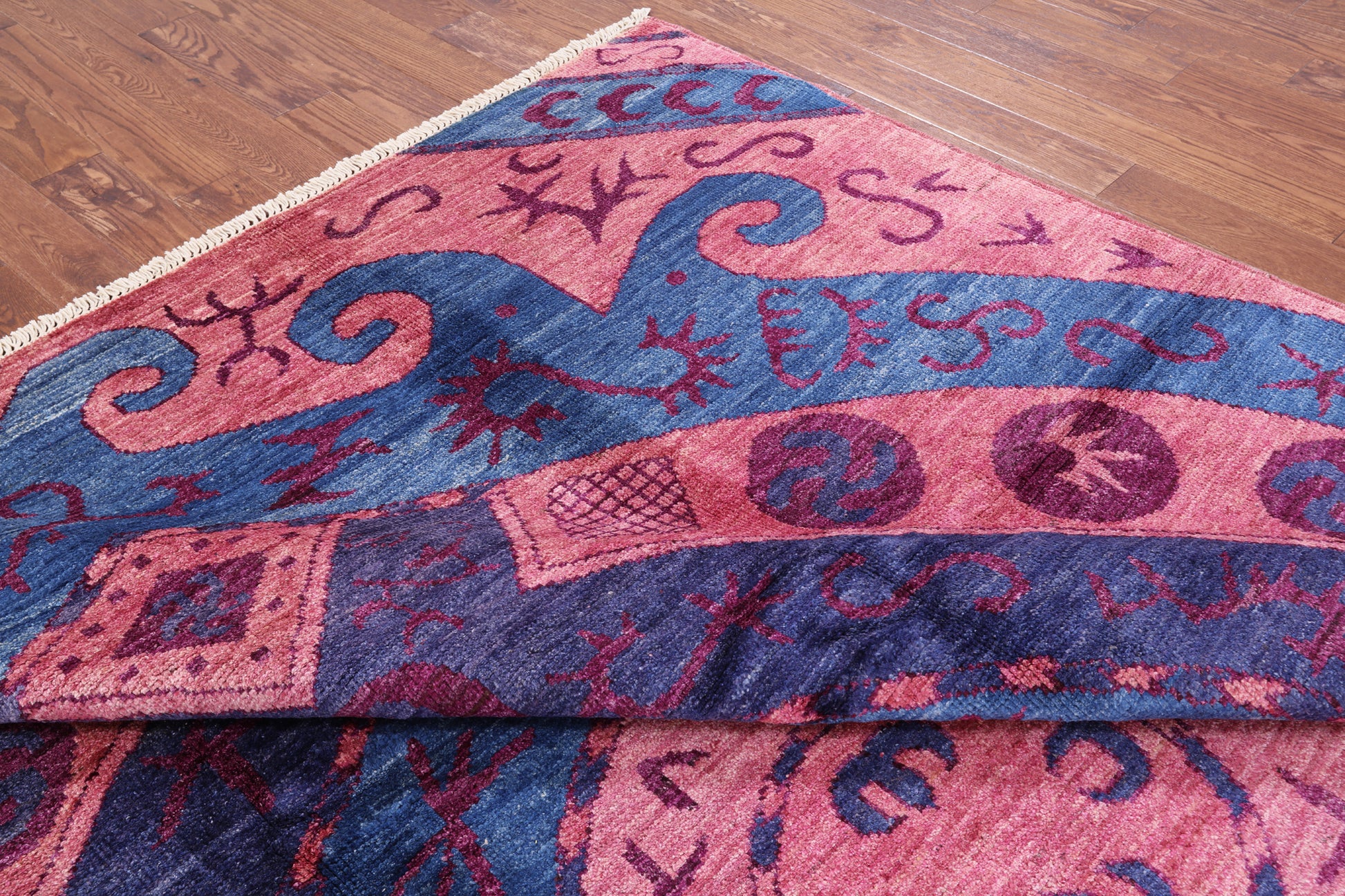 Ikat Handmade Wool Area Rug - 9' 5" X 12' 1" - Golden Nile