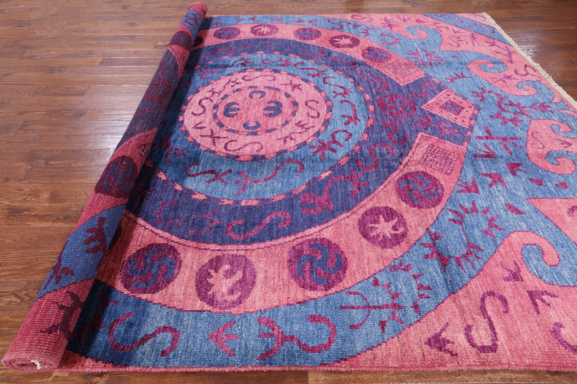 Ikat Handmade Wool Area Rug - 9' 5" X 12' 1" - Golden Nile
