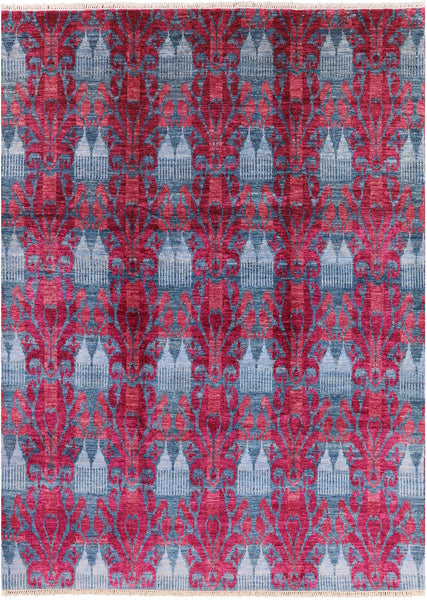Ikat Hand Knotted Wool Rug - 8' 9" X 12' 0" - Golden Nile