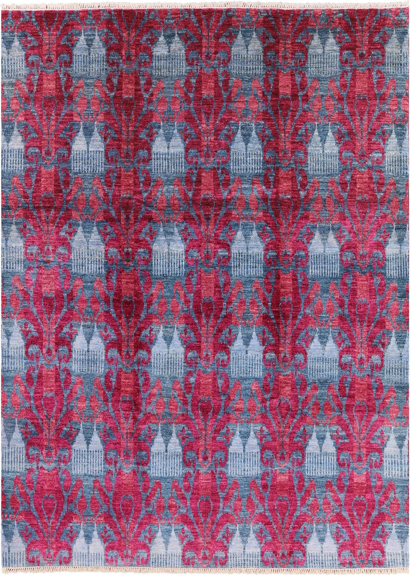 Ikat Hand Knotted Wool Rug - 8' 9" X 12' 0" - Golden Nile