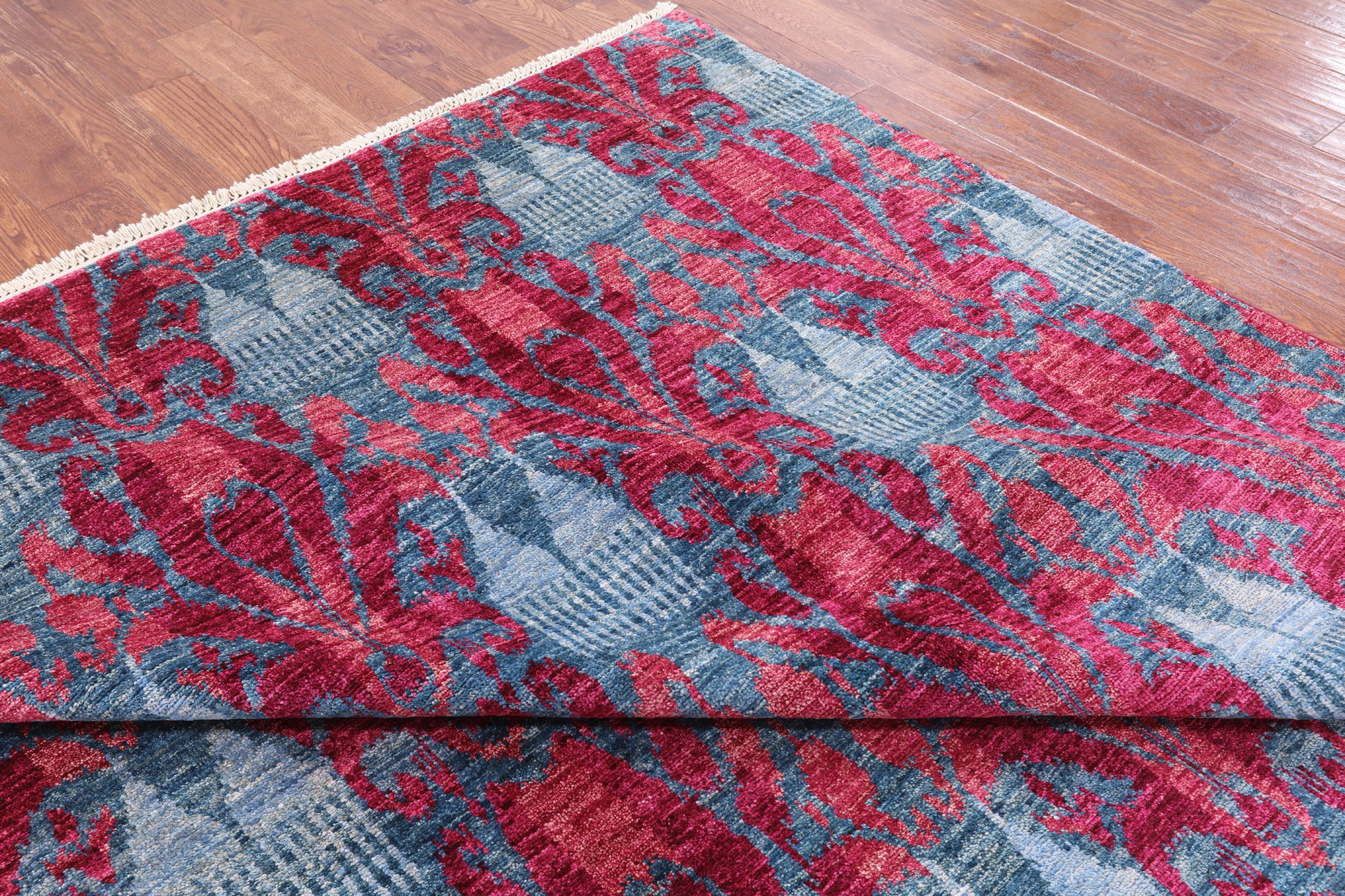 Ikat Hand Knotted Wool Rug - 8' 9" X 12' 0" - Golden Nile