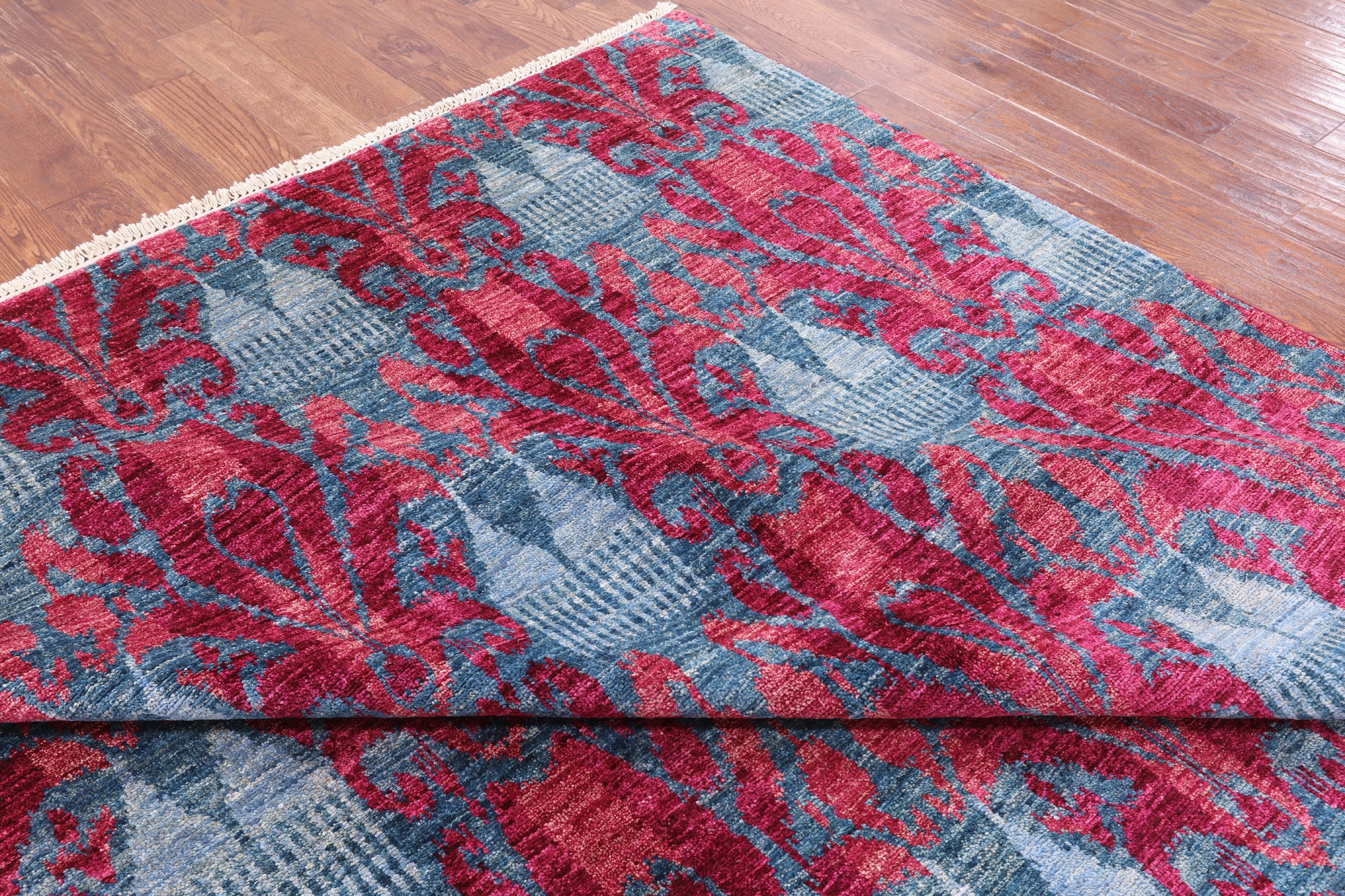 Ikat Hand Knotted Wool Rug - 8' 9" X 12' 0" - Golden Nile