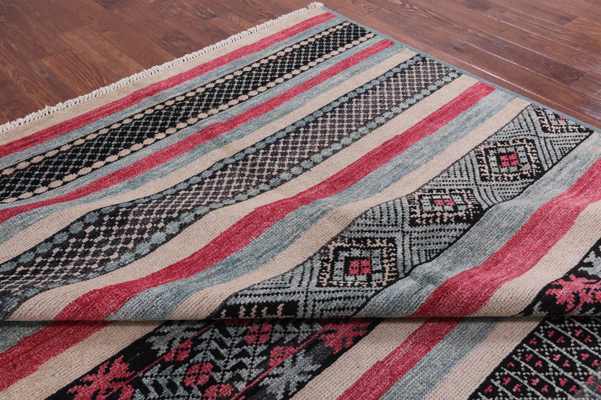 Signed Tribal Moroccan Handmade Wool Rug - 9' 5" X 12' 3" - Golden Nile