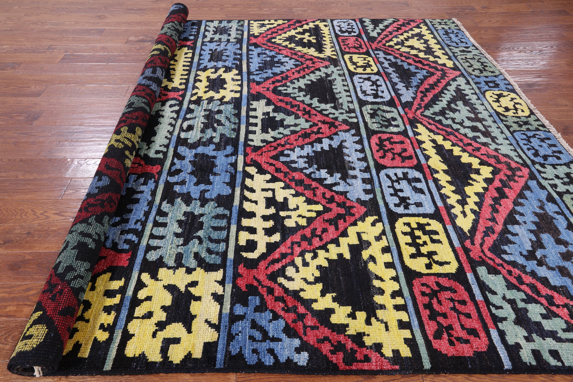 Tribal Moroccan Handmade Wool Rug - 8' 2" X 9' 8" - Golden Nile