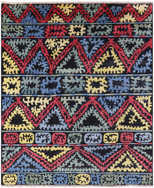 Tribal Moroccan Handmade Wool Rug - 8' 2" X 9' 8" - Golden Nile