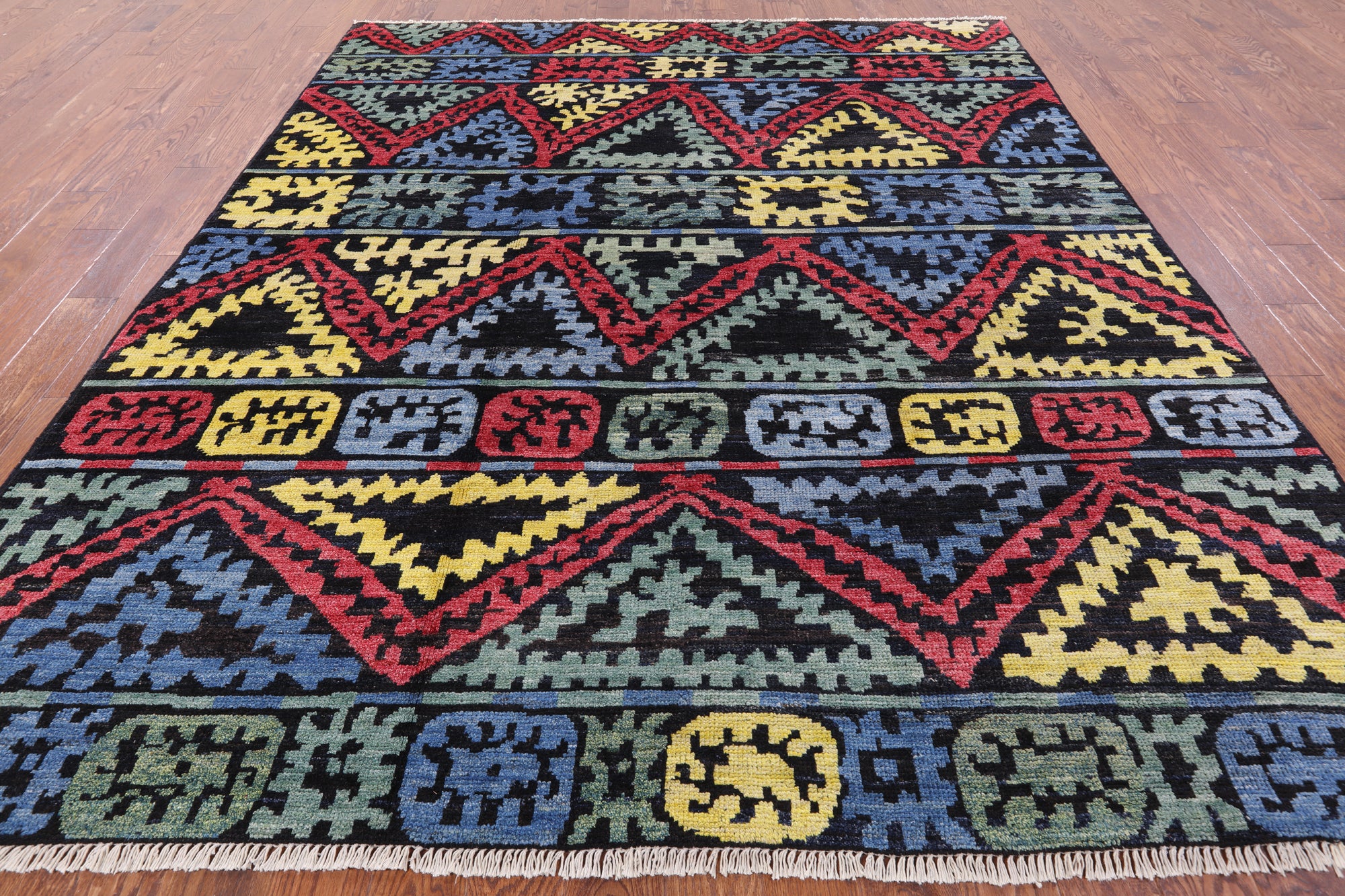 Tribal Moroccan Handmade Wool Rug - 8' 2" X 9' 8" - Golden Nile
