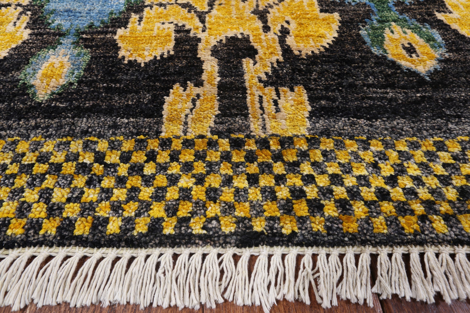 Ikat Hand Knotted Area Rug - 8' 10" X 12' 4" - Golden Nile