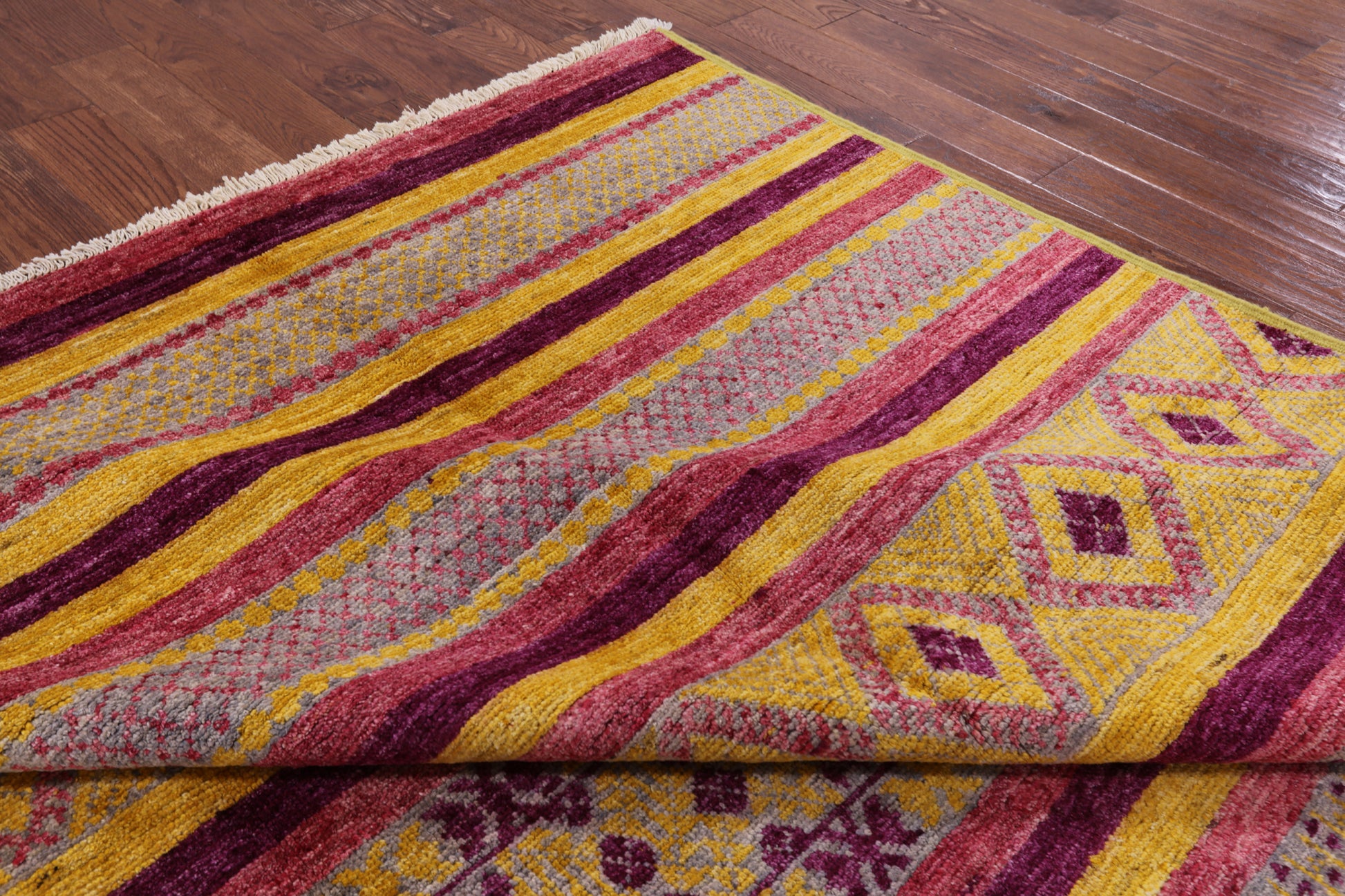 Tribal Moroccan Handmade Wool Area Rug - 9' 1" X 11' 7" - Golden Nile