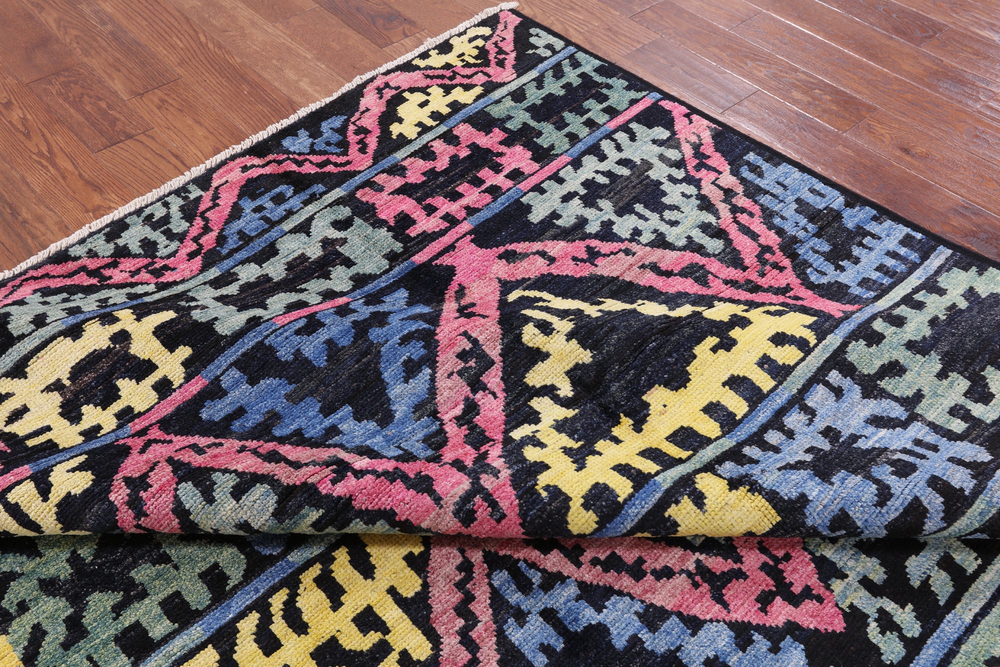 Tribal Moroccan Hand Knotted Wool Rug - 7' 10" X 9' 9" - Golden Nile