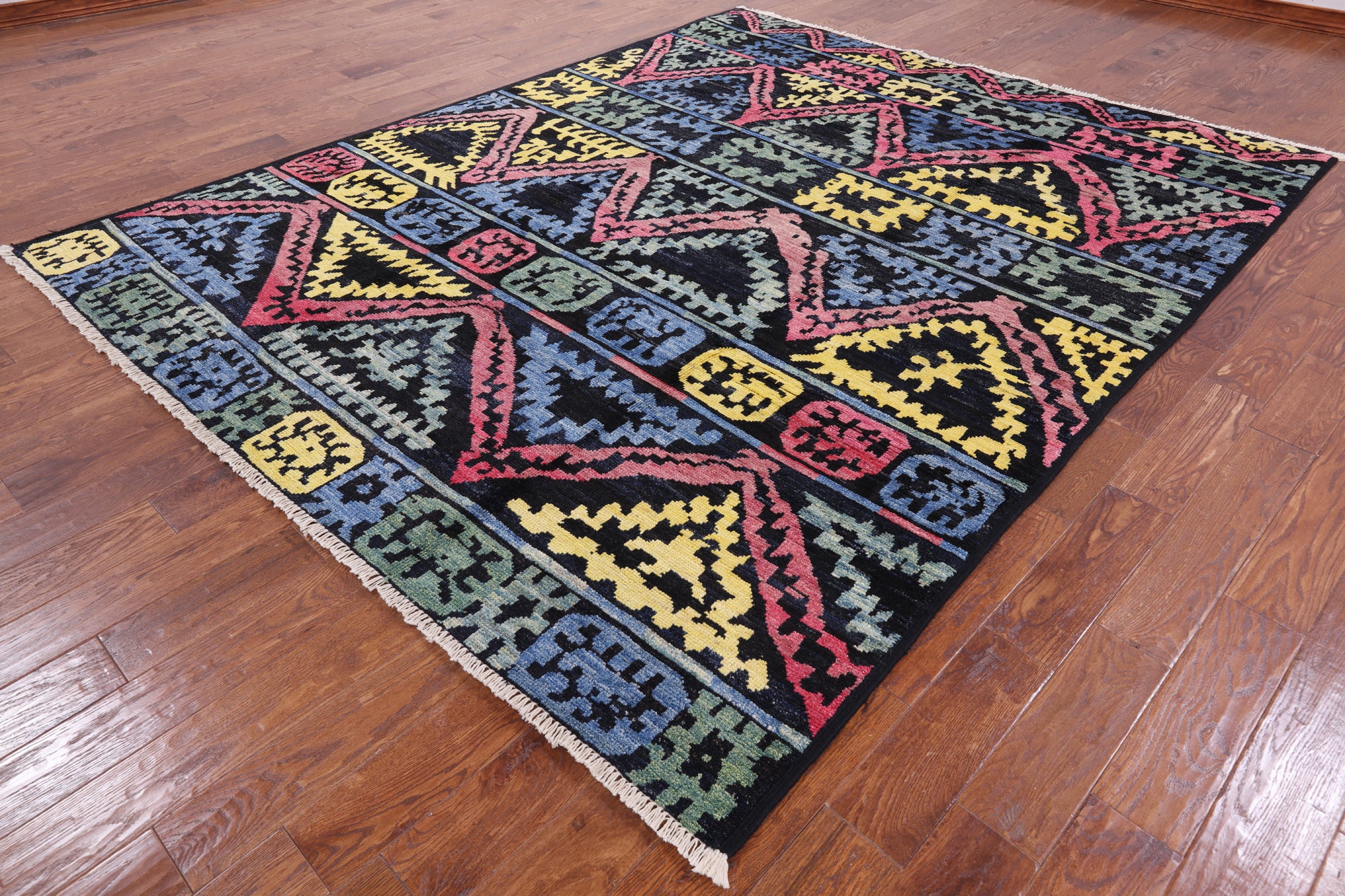 Tribal Moroccan Hand Knotted Wool Rug - 7' 10" X 9' 9" - Golden Nile