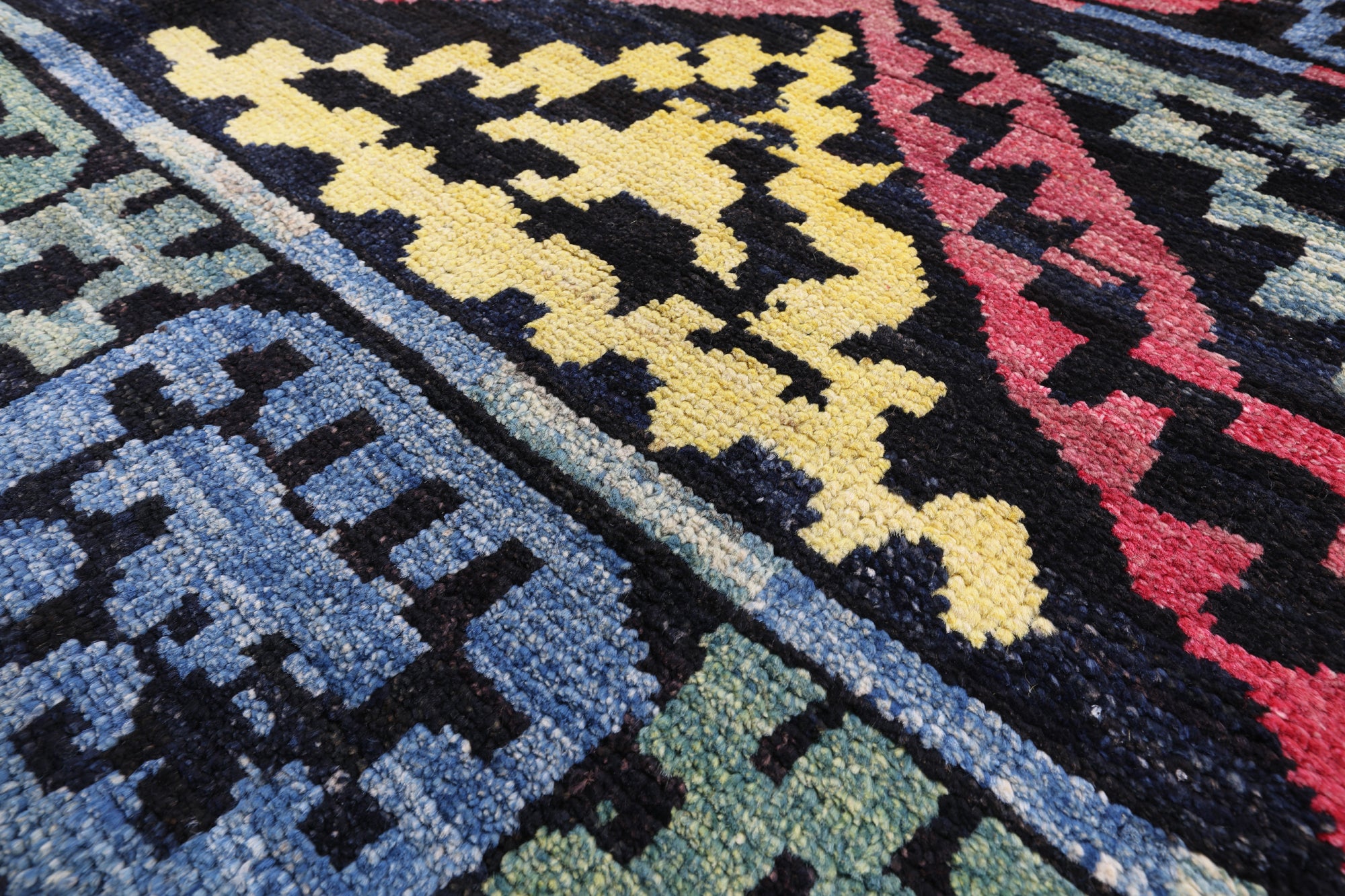 Tribal Moroccan Hand Knotted Wool Rug - 7' 10" X 9' 9" - Golden Nile