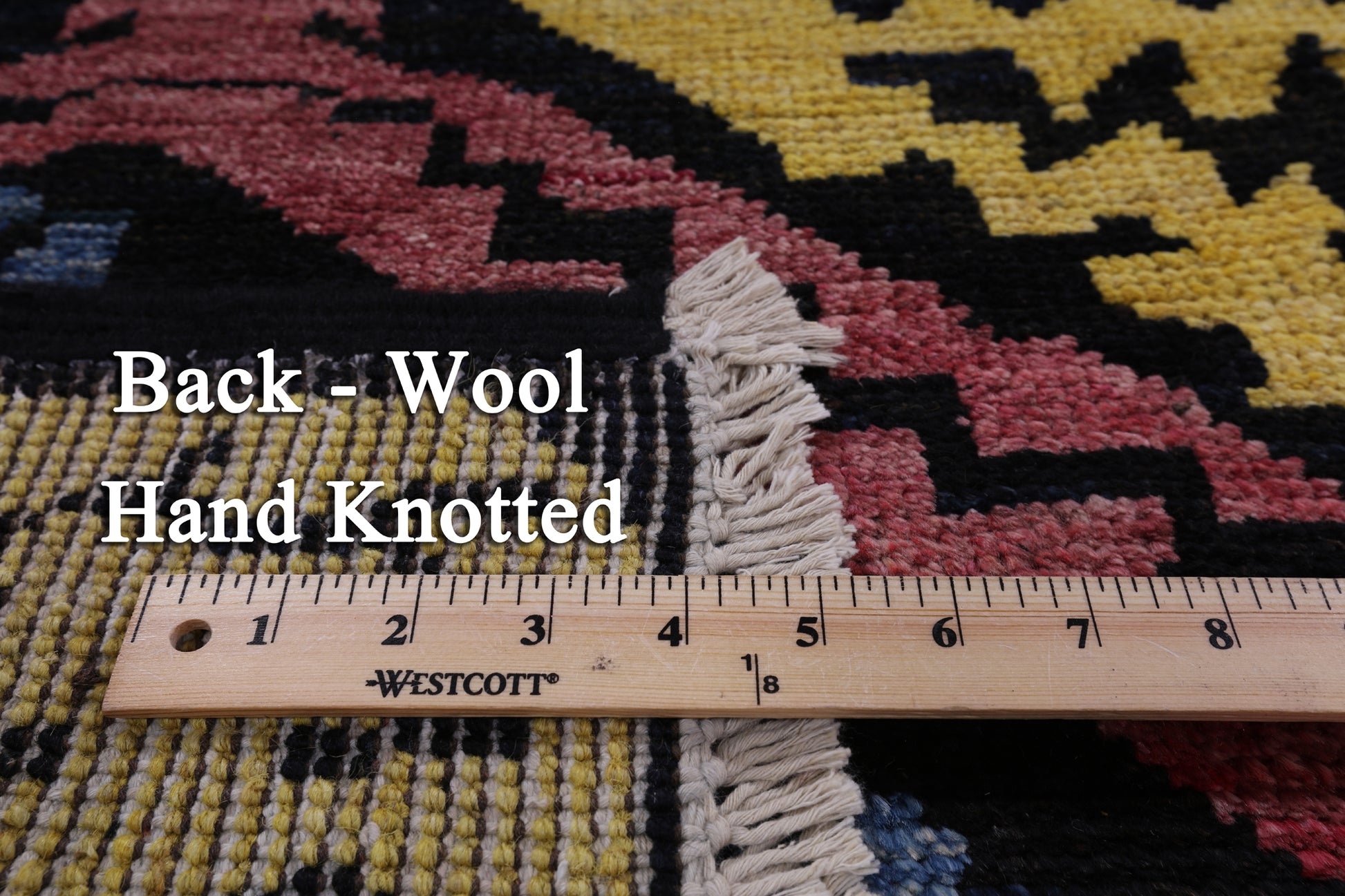 Tribal Moroccan Hand Knotted Wool Rug - 7' 10" X 9' 9" - Golden Nile