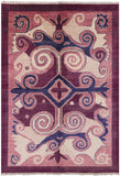 Purple Ikat Handmade Wool Area Rug - 6' 4" X 9' 2" - Golden Nile