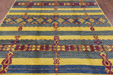 Signed Tribal Moroccan Hand Knotted Wool Rug - 8' 2" X 9' 7" - Golden Nile