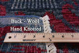 Ikat Hand Knotted Wool Area Rug - 8' 2" X 9' 10" - Golden Nile