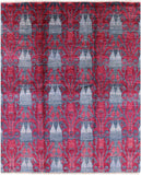 Ikat Hand Knotted Wool Area Rug - 8' 2" X 9' 10" - Golden Nile