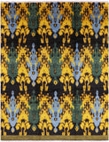 Ikat Hand Knotted Wool Area Rug - 8' 2" X 10' 5" - Golden Nile