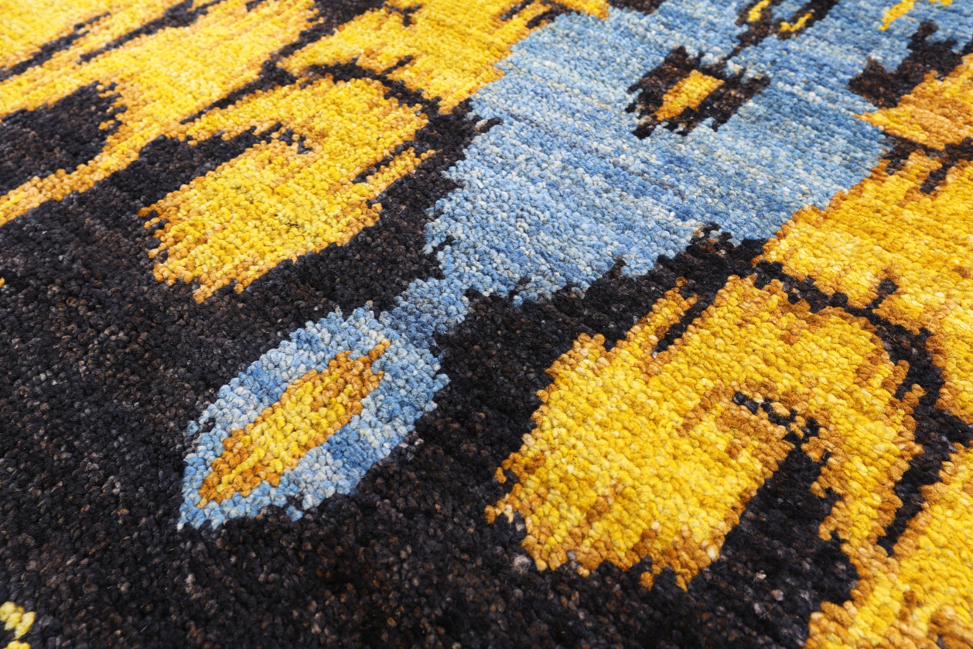 Ikat Hand Knotted Wool Area Rug - 8' 2" X 10' 5" - Golden Nile